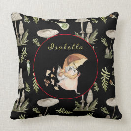 Autumn Raccoon Customize Text, Färg 20"X20" Kudde