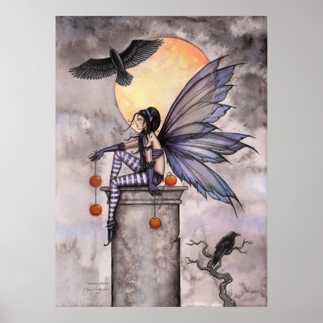Autumn Raven Gothic Fantasy Fairy Poster (Framsidan)