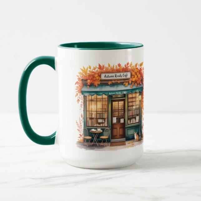 Autumn Reads Café MUG — Fall Bookstore  Mugg (Vänster)