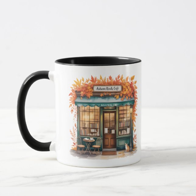 Autumn Reads Café Mug — Fall Bookstore  Mugg (Vänster)