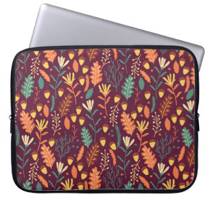 Autumn Red Orange Vintage Motif Laptop Fodral