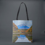 Autumn Reflections Of Mount Fuji | Japan Mountains Tygkasse<br><div class="desc">Reflections of Mount Fuji captures the beauty of Japan with this all-over print tote bag featuring authentic photography. The mirrored lake reflection of Fuji and autumn leaves highlights the magic of Japanese autumn. It's ideal for mountain lovers and travelers who want a unique, wearable piece of nature. Perfect for hauling...</div>