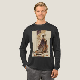 "Autumn Reverie" Japanese Cat in Kimono Art T Shirt