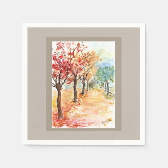 Autumn Road Pappersservett (Framsidan)