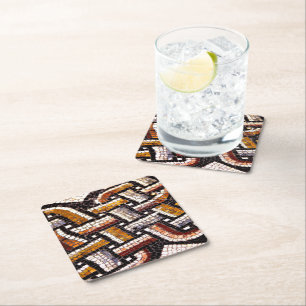Autumn Roman Mosaic Underlägg Papper Kvadrat