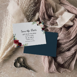 Autumn Rustic Burgundy Bröllop spara datum Inbjudningar