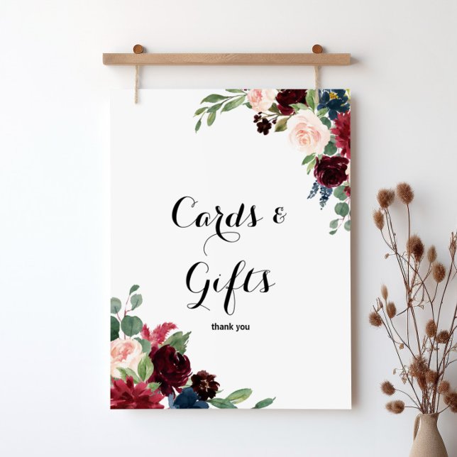 Autumn Rustic Burgundy-kort och presentkort Poster (Skapare uppladdad)