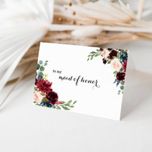 Autumn Rustic Burgundy Maid of honor Tack