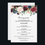 Autumn Rustic Dazzling Burgundy Kissing Menu<br><div class="desc">I höst är en strålande burgundisk kyssmeny perfekt för ett modernt bröllopsmottagande. Utformningen har burgundära,  röda,  marinerade,  blå och  strålande och roliga handmålade blommor,  inspirerande naturskönhet.</div>