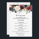 Autumn Rustic Dazzling Burgundy Kissing Menu<br><div class="desc">I höst är en strålande burgundisk kyssmeny perfekt för ett modernt bröllopsmottagande. Utformningen har burgundära,  röda,  marinerade,  blå och  strålande och roliga handmålade blommor,  inspirerande naturskönhet.</div>