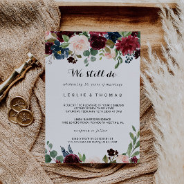 Autumn Rustic Dazzling Burgundy Vow Renewal Inbjudningar