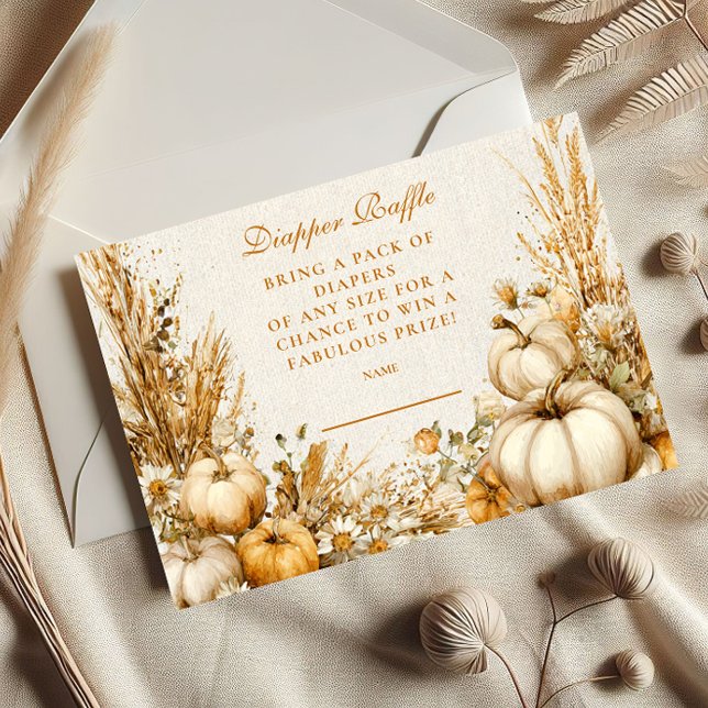 Autumn Rustic Pumpkin Diapper Raffle Tilläggskort (Skapare uppladdad)