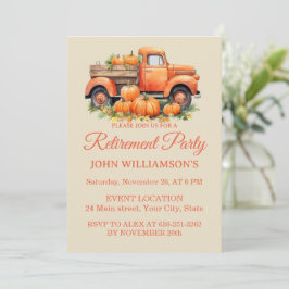 Autumn rustic watercolor fall retirement party inbjudningar