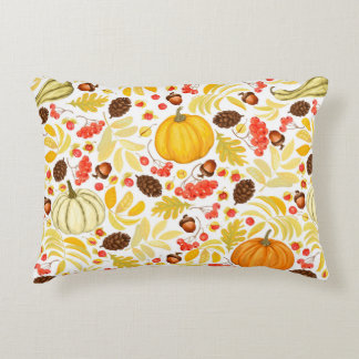 Autumn seamless background with pumpkins, acorns, prydnadskudde