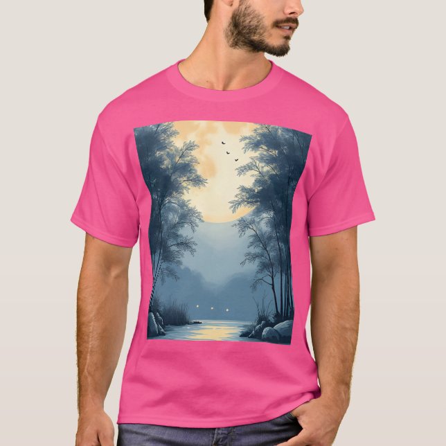 Autumn Silence in the Zen Garden T Shirt (Framsida)
