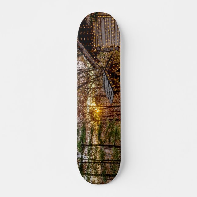 Autumn Skogen Sunset Mini Skateboard Bräda 18,5 Cm (Framsida)