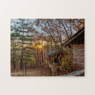 Autumn Skogen Sunset Pussel