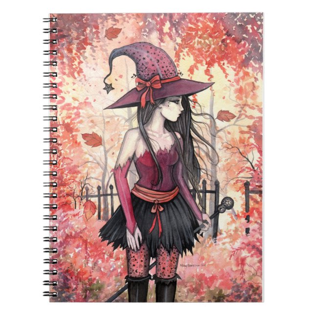 Autumn Skogen Witch Notebook Anteckningsbok Med Spiral (Framsidan)