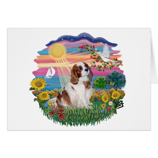 Autumn Sol - Blenheim Cavalier Hälsningskort (Framsidan Horizontal)