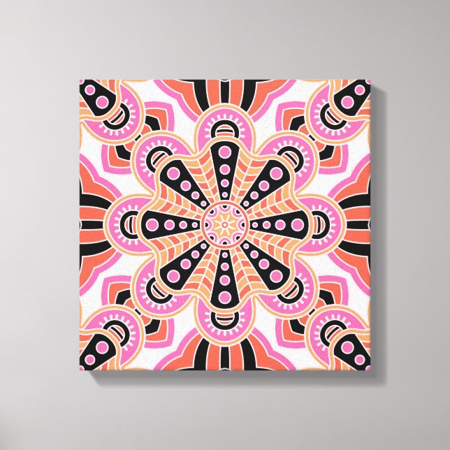 Autumn Spice Mandala- Boho Flower Bust Canvastryck (Framsida)