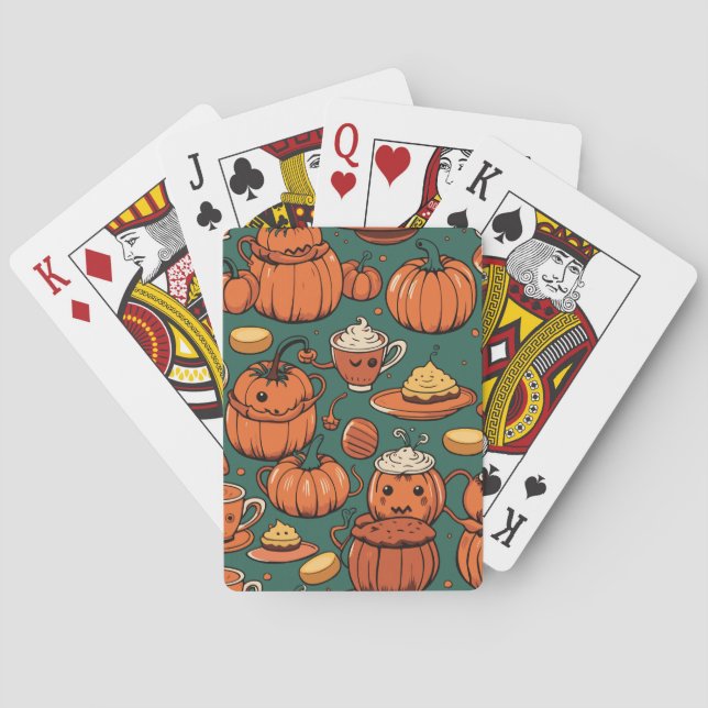 Autumn Spooky Pumpkin Pizzazz Party Casinokort (Baksidan)