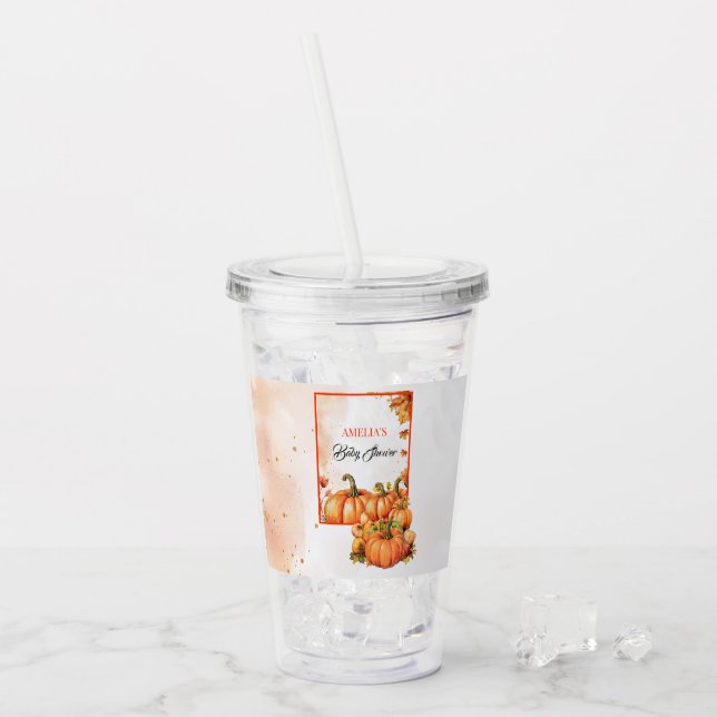 Autumn Squash Watercolor Baby Shower Themed  Take Away Mugg (Framsida Ice)