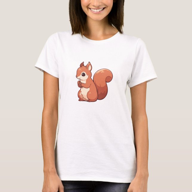 Autumn Squirrel Aesthetic T Shirt (Framsida)