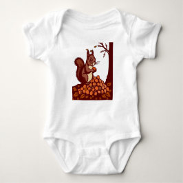 🐿️ Autumn Squirrel Baby Bodysuit Front & Back T Shirt