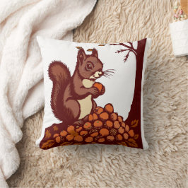🐿️ Autumn Squirrel Decorative Pillow Kudde