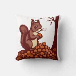 🐿️ Autumn Squirrel Decorative Pillow Kudde