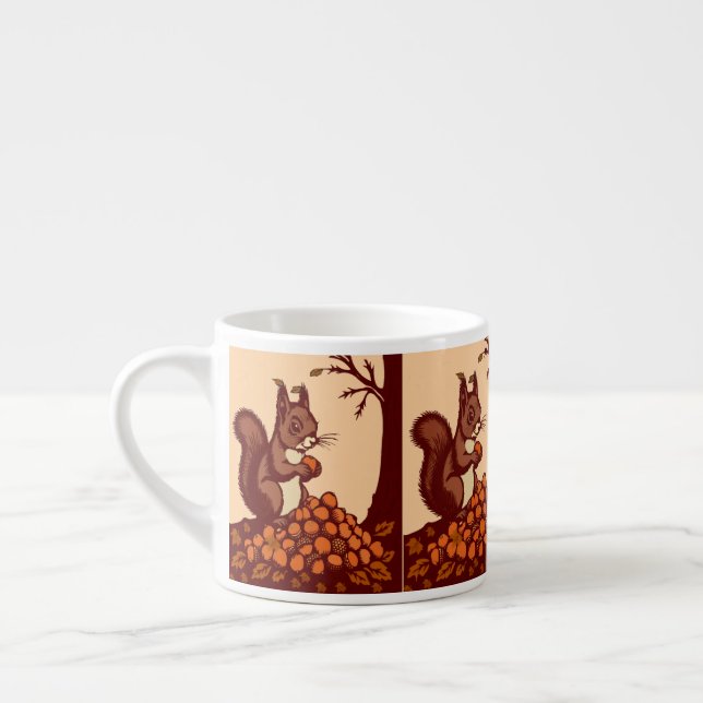 🐿️ Autumn Squirrel Espresso Mug Espressomugg (Vänster)