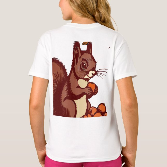 Autumn Squirrel Kids' Classic T-Shirt Front/Back (Baksida)