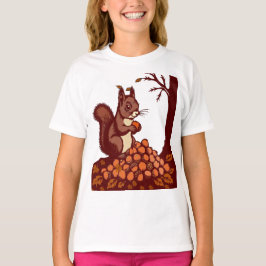 Autumn Squirrel Kids' Classic T-Shirt Front/Back