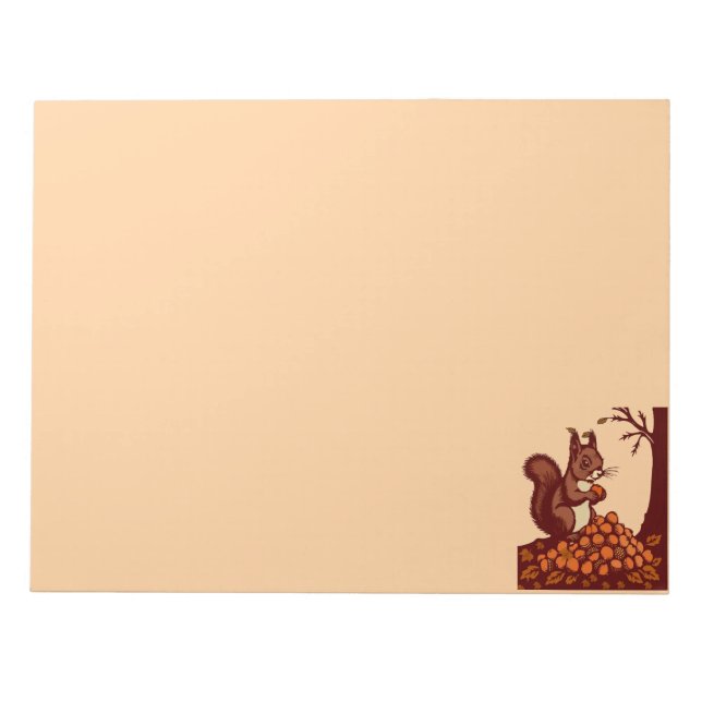 🐿️ Autumn Squirrel Notepad - Desk Organize📝 Anteckningsblock (Framsida)
