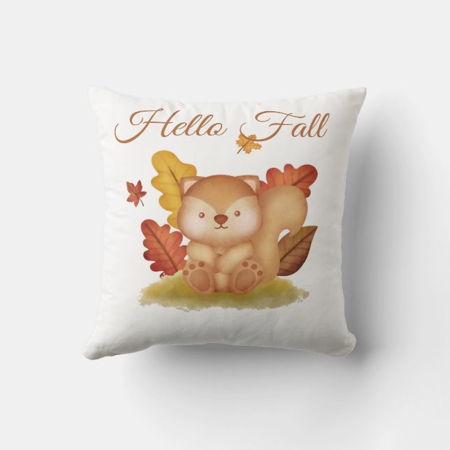 Autumn Squirrel Pillow Kudde (Baksida)