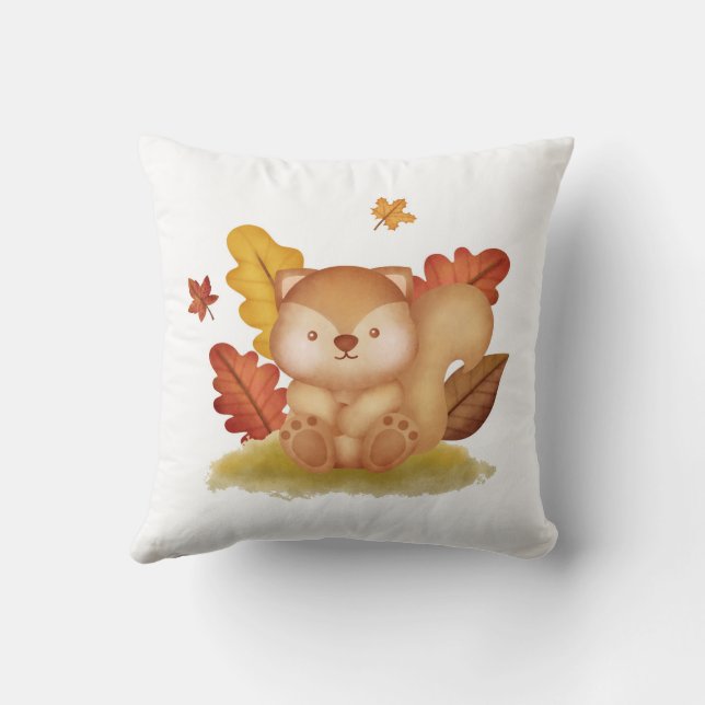 Autumn Squirrel Pillow Kudde (Baksida)