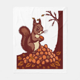🐿️ Autumn Squirrel Polar Fleece Blanket - Gift 🍂