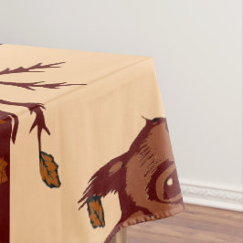 🐿️ Autumn Squirrel Tablecloth - Peach
