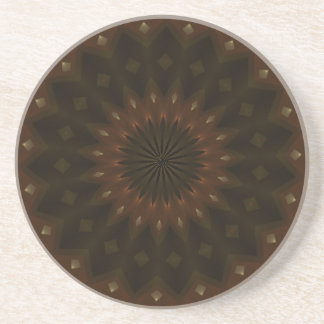 Autumn Star Kaleidoscope Mandala Underlägg Sandsten