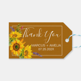 Autumn Sunblommor Bröllop Gift-Märkre Presentetikett