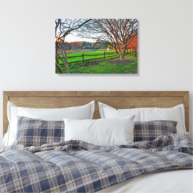 Autumn Sunset by Shirley Taylor Canvastryck (Insitu (sovrum))