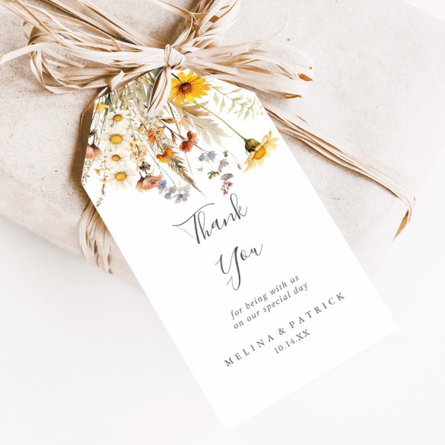 Autumn Sunshine Wildblomma Bröllop Tack Presentetikett (Skapare uppladdad)
