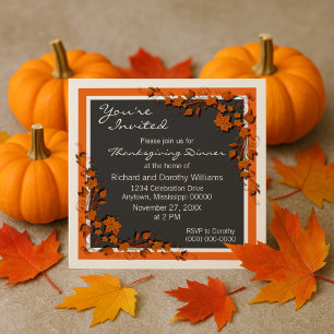 Autumn Swirls Thanksgiving Inbjudan