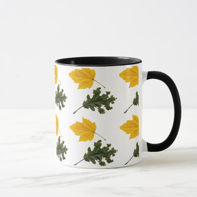 Autumn Symmetry Leaf Pattern Mugg (Höger)
