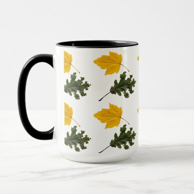 Autumn Symmetry Leaf Pattern Mugg (Vänster)