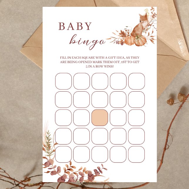 Autumn Terracotta Baby Fox Pumpkin Bingo Game (Skapare uppladdad)