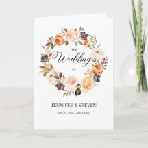 Autumn Terracotta Orange Flowers Bröllop Folged