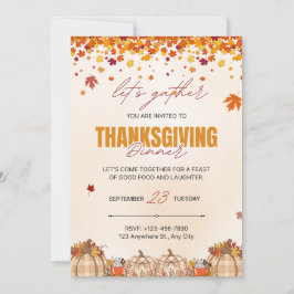 Autumn Thanksgiving Dinner Invite Inbjudningar