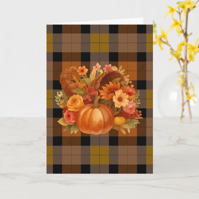 Autumn Thanksgiving Harvest Kort (Gul blomma)