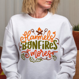 AUTUMN THEMED FLANNELS BONFIRES SMORES T SHIRT